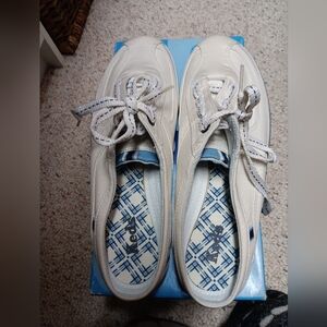 Keds Women Sz 7.5 Slip on Lace Up Sneakers Backless Mule Style White Canvas